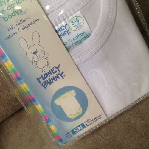 👶 HONEY BUNNY Baby Bodysuit 3pc Gift Set for Newborns 0-3 months NEW 嬰兒連...