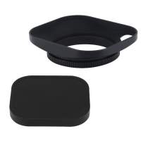 Haoge LH-B46P 46mm Square Metal Screw-in Lens Hood with Hollow Out Designed