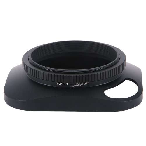 Haoge LH-B46P 46mm Square Metal Screw-in Lens Hood with Hollow Out Designed