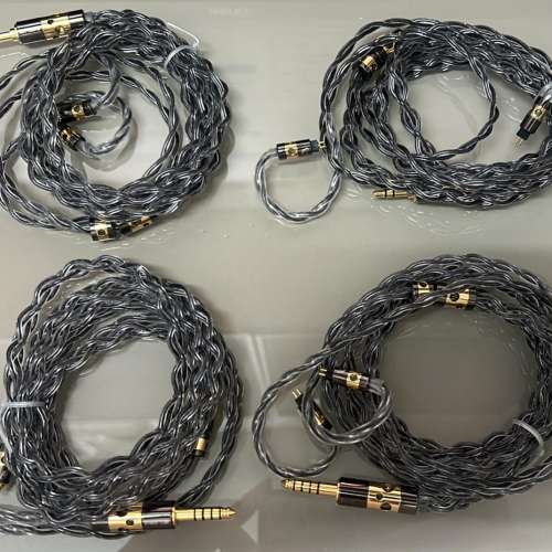 (耳機線:銀影)72小時礦物油，油浸單晶銅+石墨希粉電鍍+黑金礦石特制插頭耳機升級線...