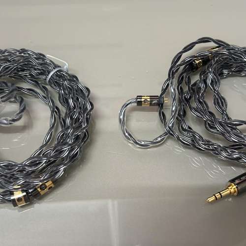 (耳機線:銀影)72小時礦物油，油浸單晶銅+石墨希粉電鍍+黑金礦石特制插頭耳機升級線...