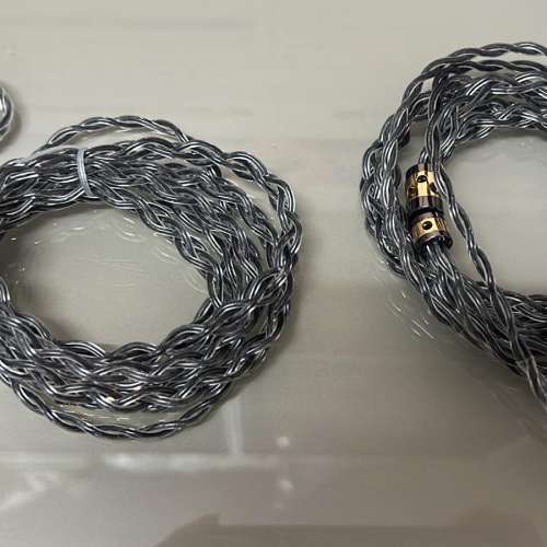 (耳機線:銀影)72小時礦物油，油浸單晶銅+石墨希粉電鍍+黑金礦石特制插頭耳機升級線...