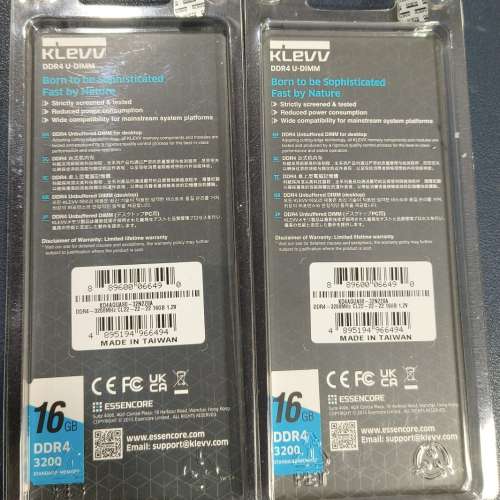 Klevv DDR4 3200 32GB 16GBx2 Desktop Ram