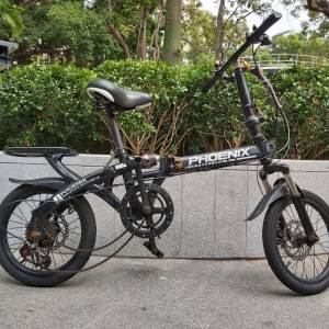 16吋鳳凰牌碟刹有波摺疊單車（需修理留意內文）送單車頭盔
