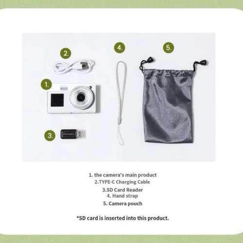 LUODIN DUAL LCD CCD Digital Camera Gift Set 雙螢幕CCD數碼相機禮盒套裝 粉/白可選