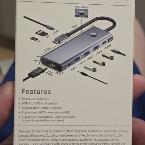 Samsung監牙滑鼠連9合1Type-C集線器