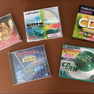 多款未開封空白光碟 CD-R DVD+R CD-RW 送cd套