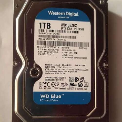 1TB 硬盤全正常