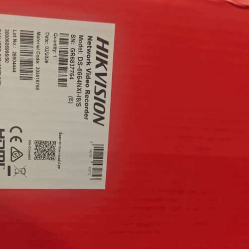 HIKVISION 網絡錄影機 DS-8564NX-UI/BS (連內置6組 6TB 硬碟)