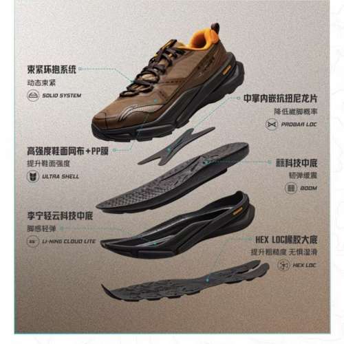 李寧 CF溯，行山鞋，全新43號碼
