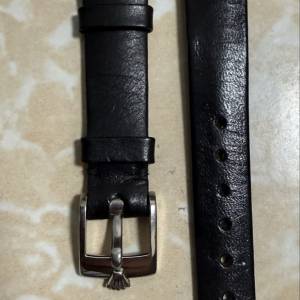 原裝早期 Rolex 勞力士古董女裝精鋼針扣 連原廠黑色真皮錶帶 稀有小尺寸 $999