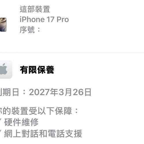 99%新 iPhone 17 Pro 256GB 銀色