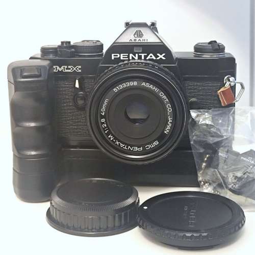 Pentax MX 菲林相機 黑魂 連手柄 M 40mm f2.8 餅鏡