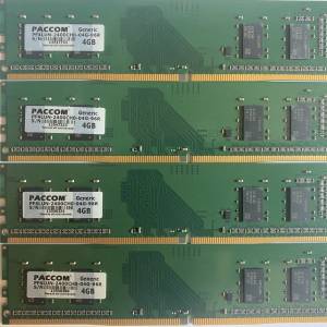(4條價) PACCOM 4GB DDR4 2400MHz RAM DIMM