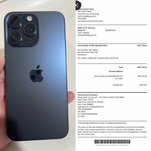 iPhone 15pro max512gb,電池健康度98,藍色鈦金屬，港行極新，apple 換原廠電，滿血...