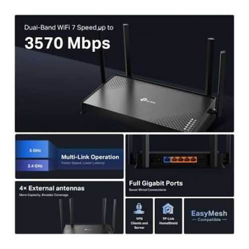 TP-Link Archer BE220 BE3600 雙頻Wi-Fi 7 路由器