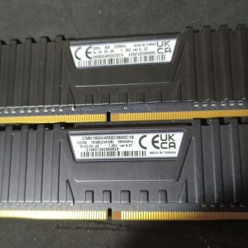 Desktop Ram Corsair 8GBx2 DDR4 3200 共16GB
