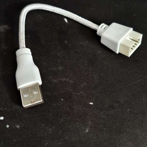 白色编织网USB A公头转9Pin线 主板内置蓝牙水冷RGB设备转接线