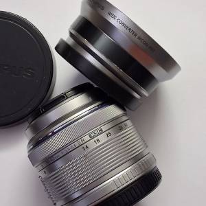 Olympus 14-42 llR送原廠廣角附加鏡$500，Panasonic DMW-GFC1附加魚眼鏡$350