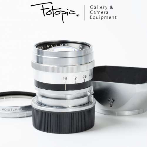 || Voigtlander Nokton 50mm F1.5 Prominent with Amedeo adapter, hood & filter ||