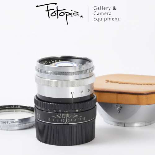 || Voigtlander Nokton 50mm F1.5 Prominent with M adapter, hood & filter ||