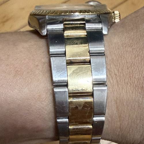 好X新淨😆 Rolex 1505 金鋼  k金圈 34mm錶面 膠鏡 78353金鋼帶11格 $32888
