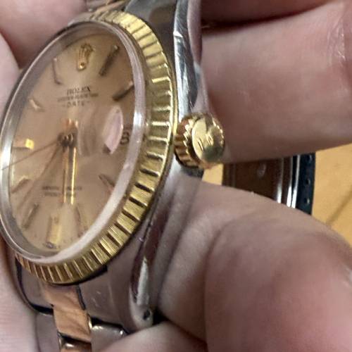好X新淨😆 Rolex 1505 金鋼  k金圈 34mm錶面 膠鏡 78353金鋼帶11格 $32888