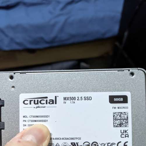 Crucial MX500 3D NAND SATA 500gb ssd 使用時間短 98%健康度