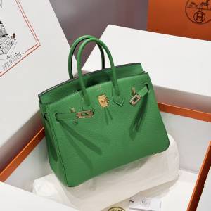 愛馬仕Herm&egrave;s Birkin25 金扣 Togo 皮 竹子綠 實物拍攝