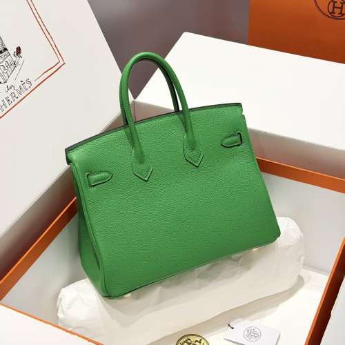 愛馬仕Herm&egrave;s Birkin25 金扣 Togo 皮 竹子綠 實物拍攝