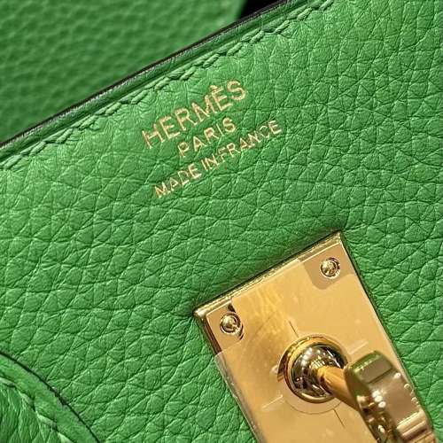 愛馬仕Herm&egrave;s Birkin25 金扣 Togo 皮 竹子綠 實物拍攝