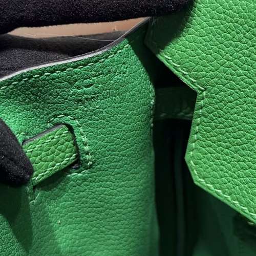 愛馬仕Herm&egrave;s Birkin25 金扣 Togo 皮 竹子綠 實物拍攝
