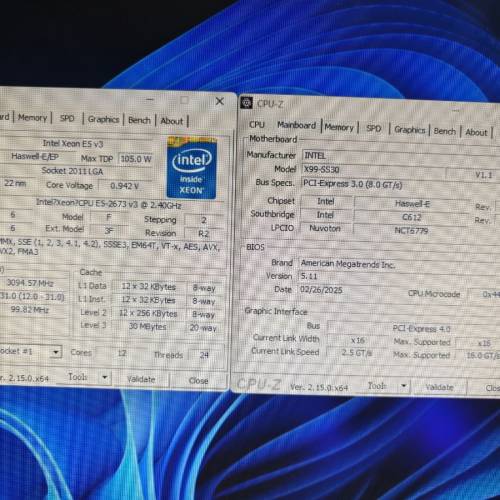 Intel xeon e5-2673 v3 2.40GHZ X2 + x99-ss30 雙路主板 連塔散 雙CPU 24核48線程
