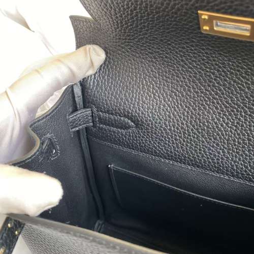 愛馬仕# Herm&egrave;s Kelly Ado 黑金 TC皮 H056849CK89 實物拍攝