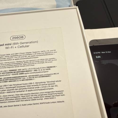 ipad Mini 6 256GB 5G Wifi and Cellular 98% New