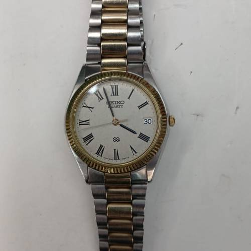 罕有古董Vintage 1980 Seiko 8222-6010 2-Tone Oyster Quartz Watch ( 34mm , 男女...