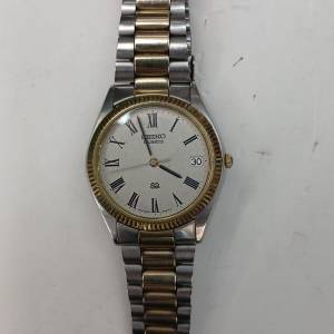 罕有古董Vintage 1980 Seiko 8222-6010 2-Tone Oyster Quartz Watch ( 34mm , 男女...