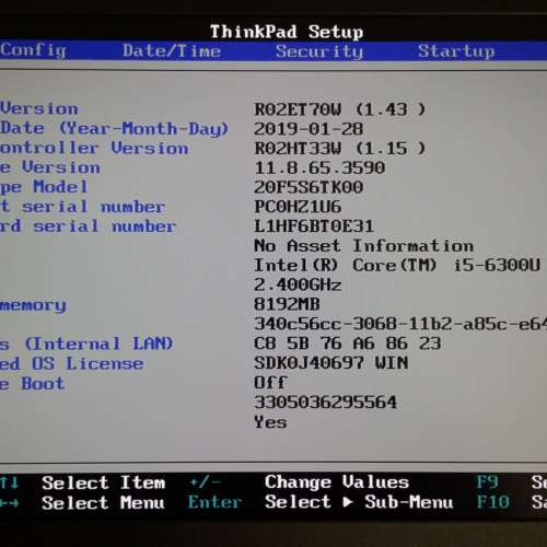 Lenovo TP X270/ 12.5&rdquo;LED/ i5-6300U 2.40GHz/ 8GB DDR4 Ram/ 256GB SATA SSD/ 85...