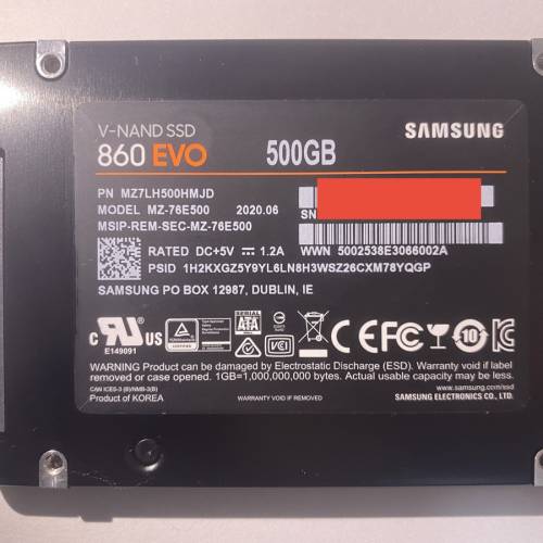 Samsung 860EVO 500GB 2.5&rdquo; SATA SSD