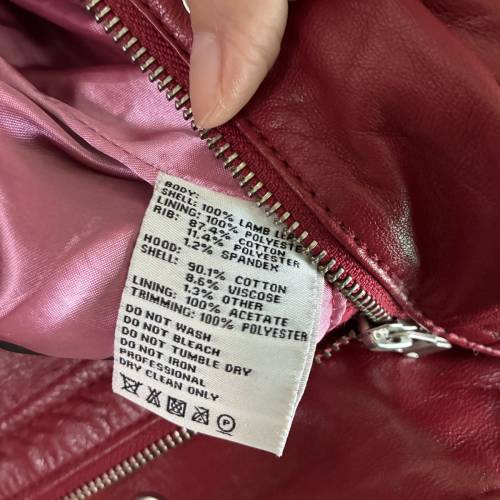 TOUGH Jeansmith 紅色連帽皮褸