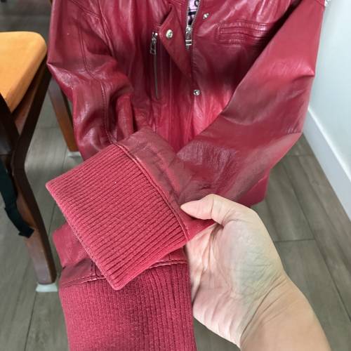 TOUGH Jeansmith 紅色連帽皮褸