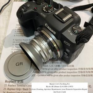 Repair Cost Checking For Ricoh GR 28mm f2.8 LTM (1997) Lens Cleaning