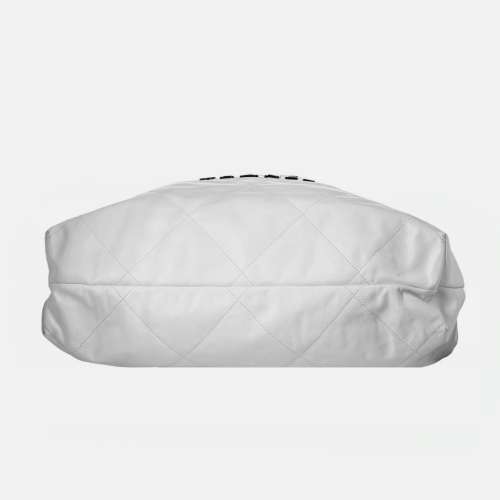 Chanel Quilted Calfskin 22 Chain Hobo Large White