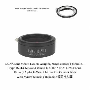 LAINA Nikon Nikkor F Mount G-Type D/SLR Lens and Canon EOS To Sony E
