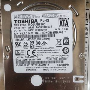 壞 Toshiba 2,5 吋 1T 硬碟