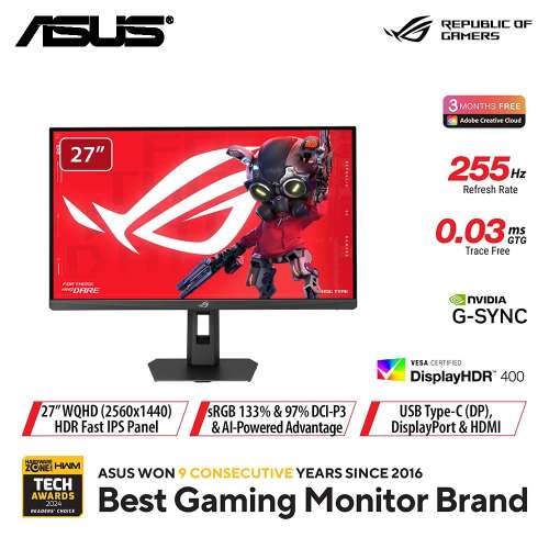 "Asus" XG27ACMES 27" ROG Strix 2K 255Hz OC 電競螢幕 [行貨,原廠保用,實體店經營]