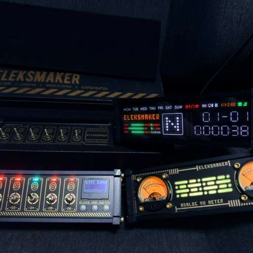 清屋價 4套 EleksMaker OLED USB Hub NK模塊化獨立開關插座 USB擴充 黑色鋁合金 拾...