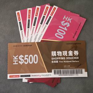 惠康現金購物券$1000