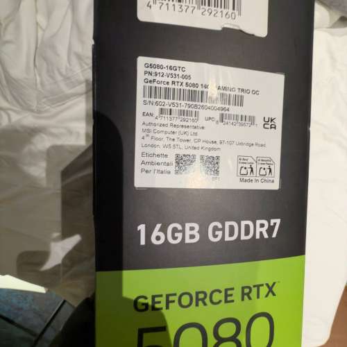 NVIDIA Geforce RTX 5080 MSI VENTUS 3X OC