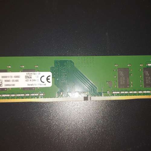 Kingston 金士頓DDR4 2400MHz 4GB UDIMM 桌上型記憶體 KVR24N17S6/4 (4 Chips)